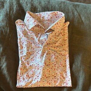 Rhoback Men's L - Crawfish Boil Patterned Polo
